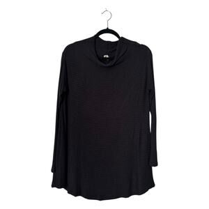 We The Free Women’s Ribbed Top Size M Black Split Back Swing Tunic Long Sleeve
